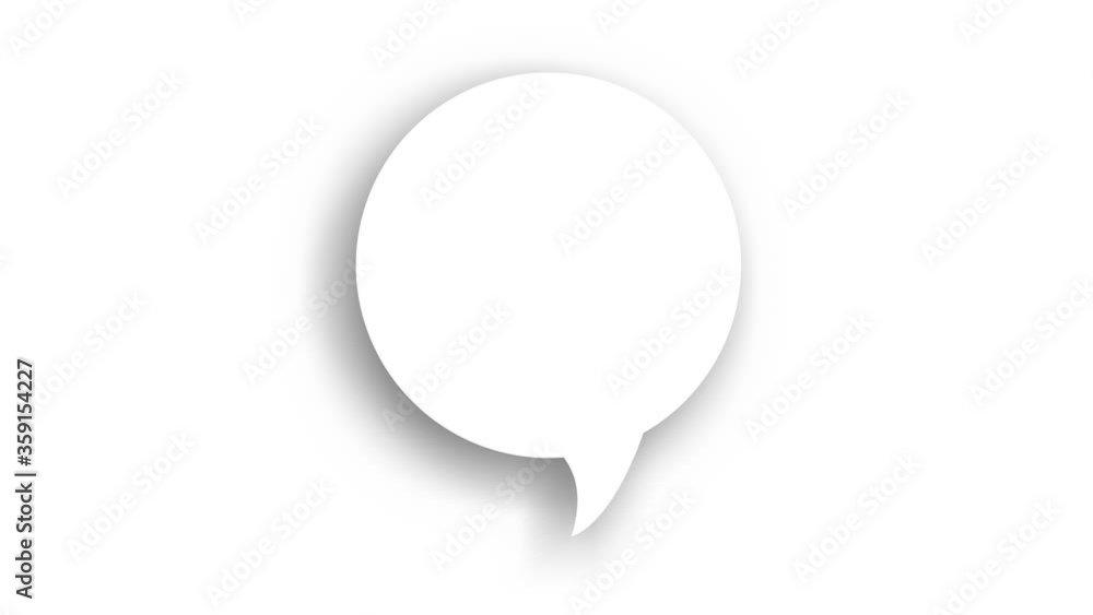 animation. Blank speech bubble with space for writting text, on white background. can be used for social networks, cartoon or comics. Imagination, idea, startup concept. animation. Blank speech bubble with space for writting text, on white background. can be used for social networks, cartoon or comics. Imagination, idea, startup concept.