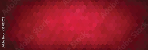 Deep red hexagon wide geometric background vector