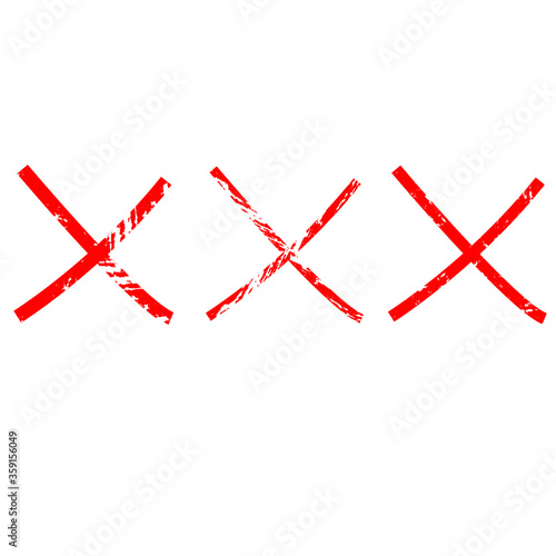 X Marks .Two Crossed Vector Brush Strokes. Rejected sign in grunge style.