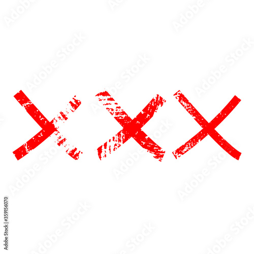 X Marks .Two Crossed Vector Brush Strokes. Rejected sign in grunge style.