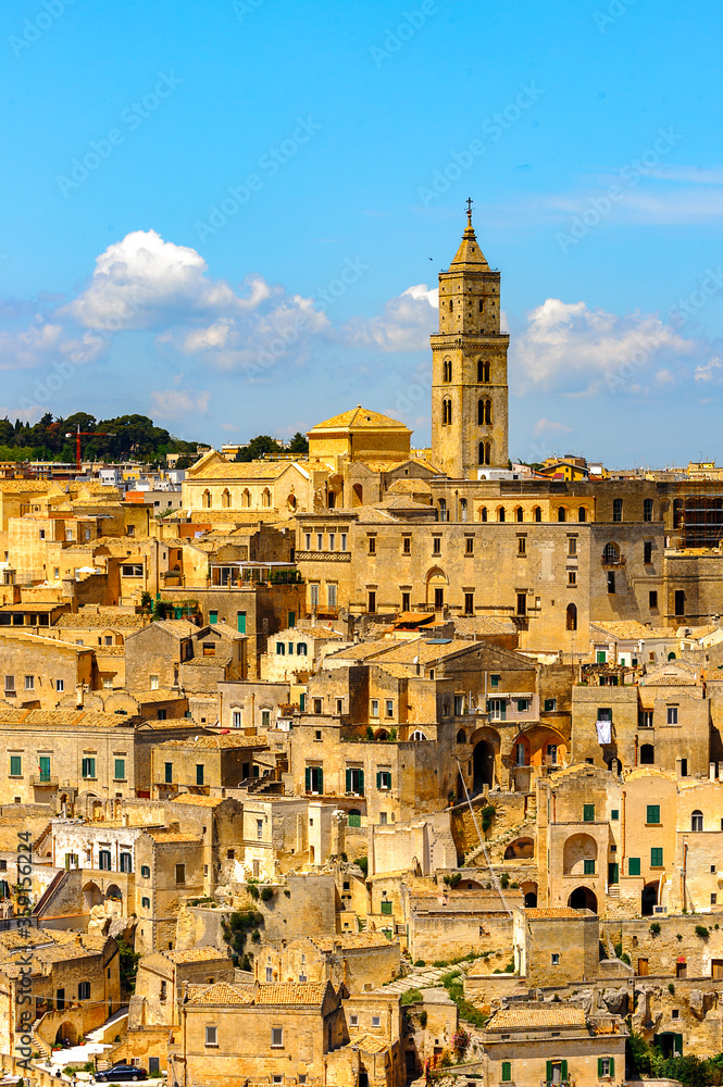 It's Matera, Puglia, Italy. The Sassi and the Park of the Rupestrian Churches of Matera. UNESCO World Heritage
