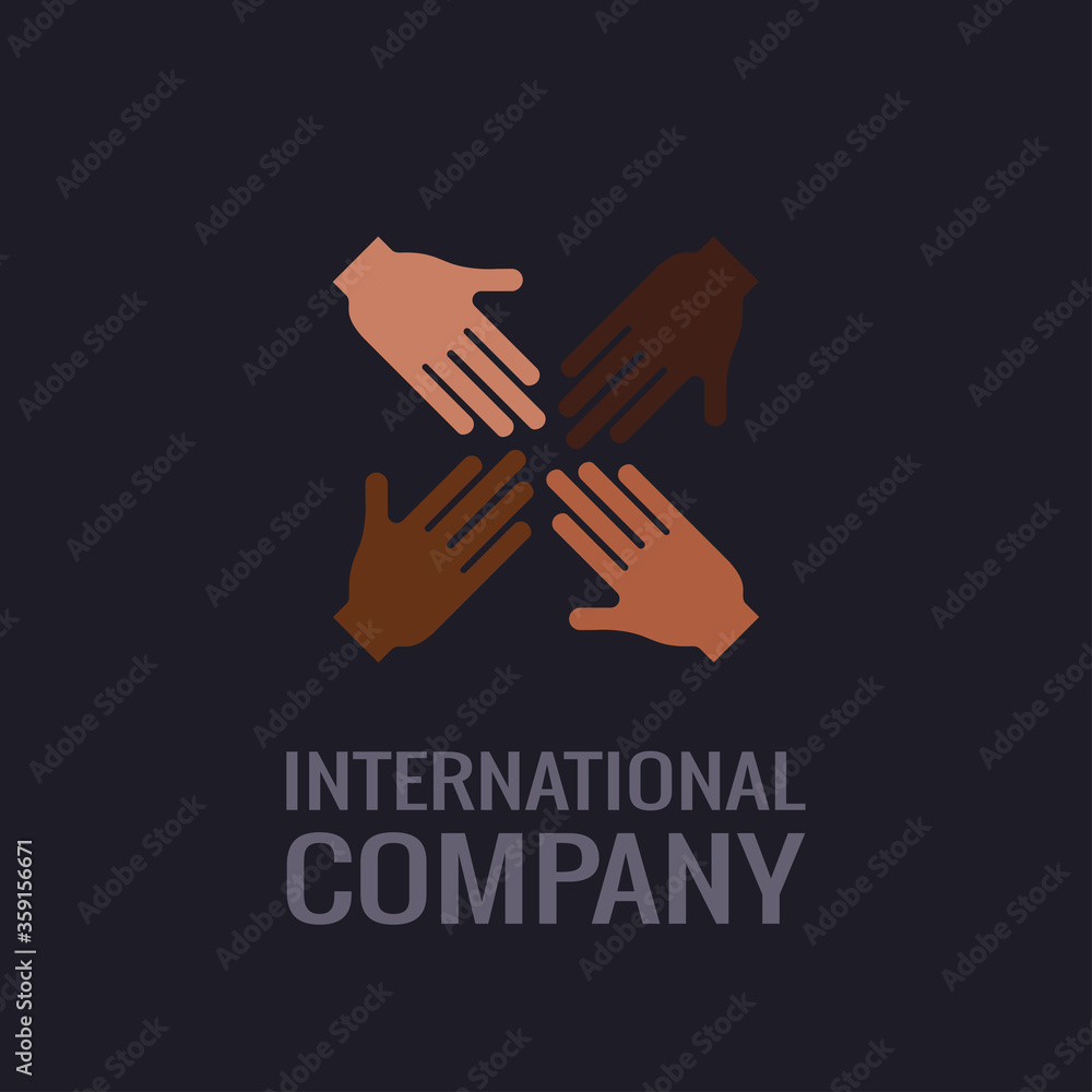 Fototapeta premium International Company Icon logo .Business Meeting In International Company. Multinational company sign logo.design logo for the company black lives matter web