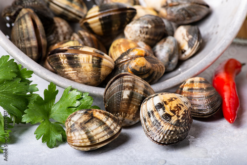 vongole veraci fresche in primo piano