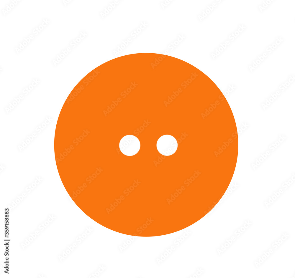 Fototapeta premium Orange plastic sewing button isolated on white