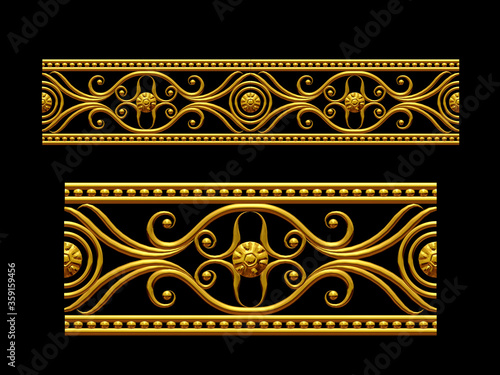 Ornament. Straight segment, combinable with a fourtyfive or ninety degree curve version, which can be found with the search term Frank