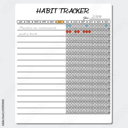 habit tracker planner page