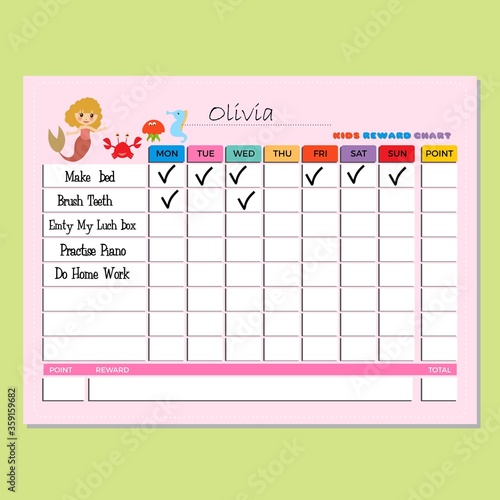 little mermaid reward chart