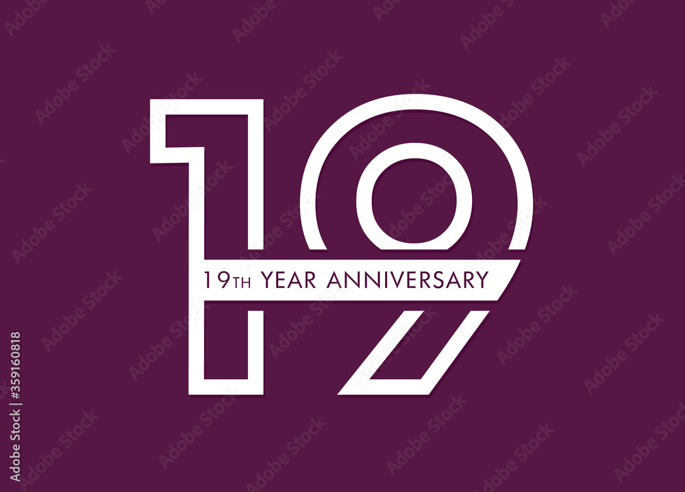 19 years anniversary image vector, 19th anniversary celebration logotype 19 years anniversary image vector, 19th anniversary celebration logotype