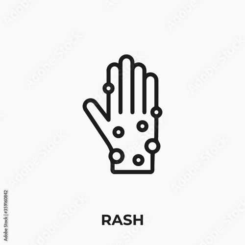 rash icon. rash symbol vector symbol. Linear style sign for mobile concept and web design. rash symbol illustration. Pixel vector graphics - Vector	