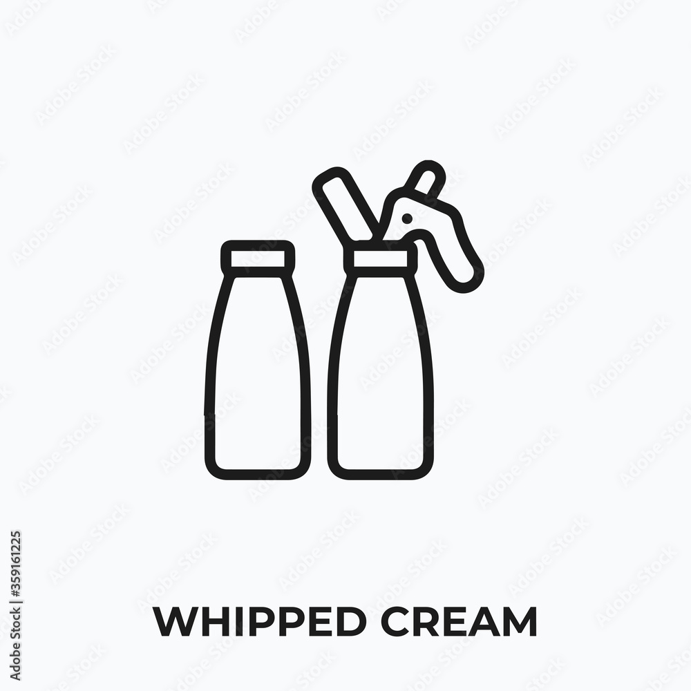 whipped cream icon vector. whipped cream sign symbol.