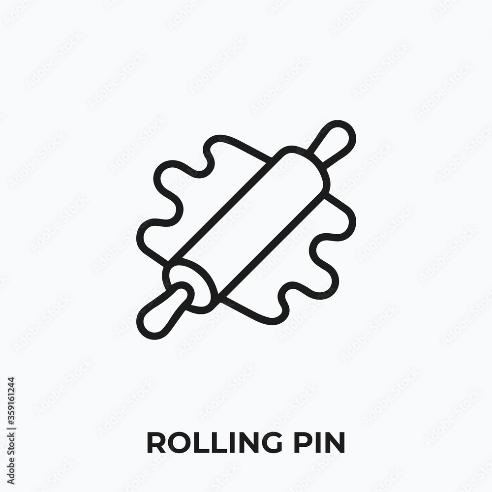 rolling pin icon vector. rolling pin sign symbol. Stock Vector Adobe