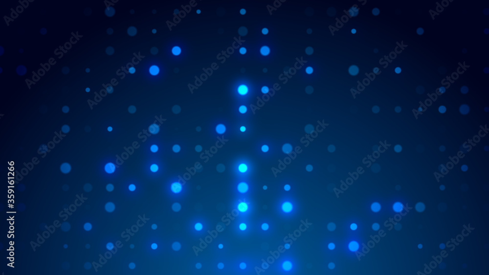 Dot  white blue pattern screen led light gradient texture background. Abstract  technology big data digital background. 3d rendering.