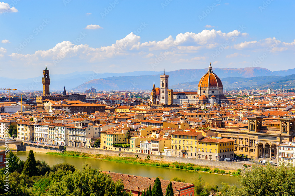 Incredible panarama of the capital of Tuscany, Florence, Italy