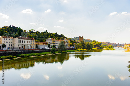 River Arno and the building of Florence, Italy