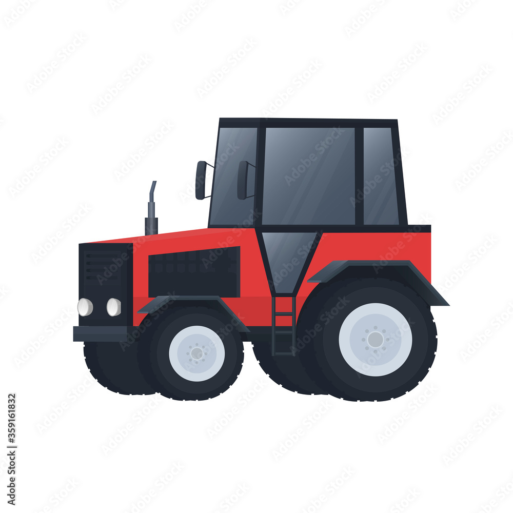 Tractor. Transport for the farm. Vehicle, vector illustration