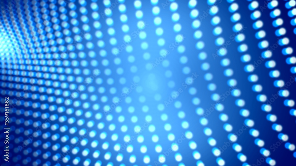 Fototapeta premium Dot white blue wave light screen gradient texture background. Abstract technology big data digital background. 3d rendering.