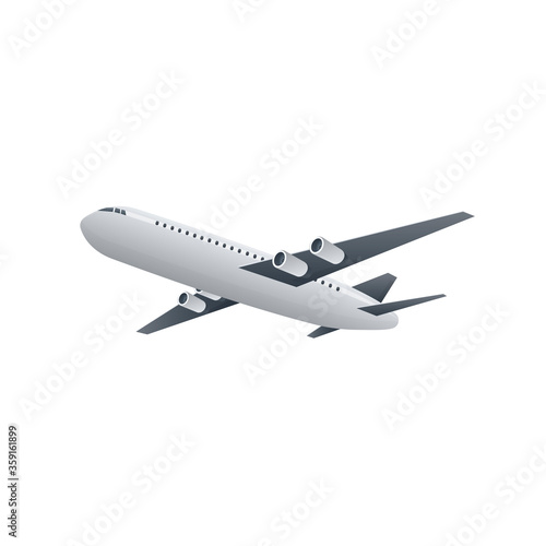 Airliner. Commercial aircraft, vector illustration