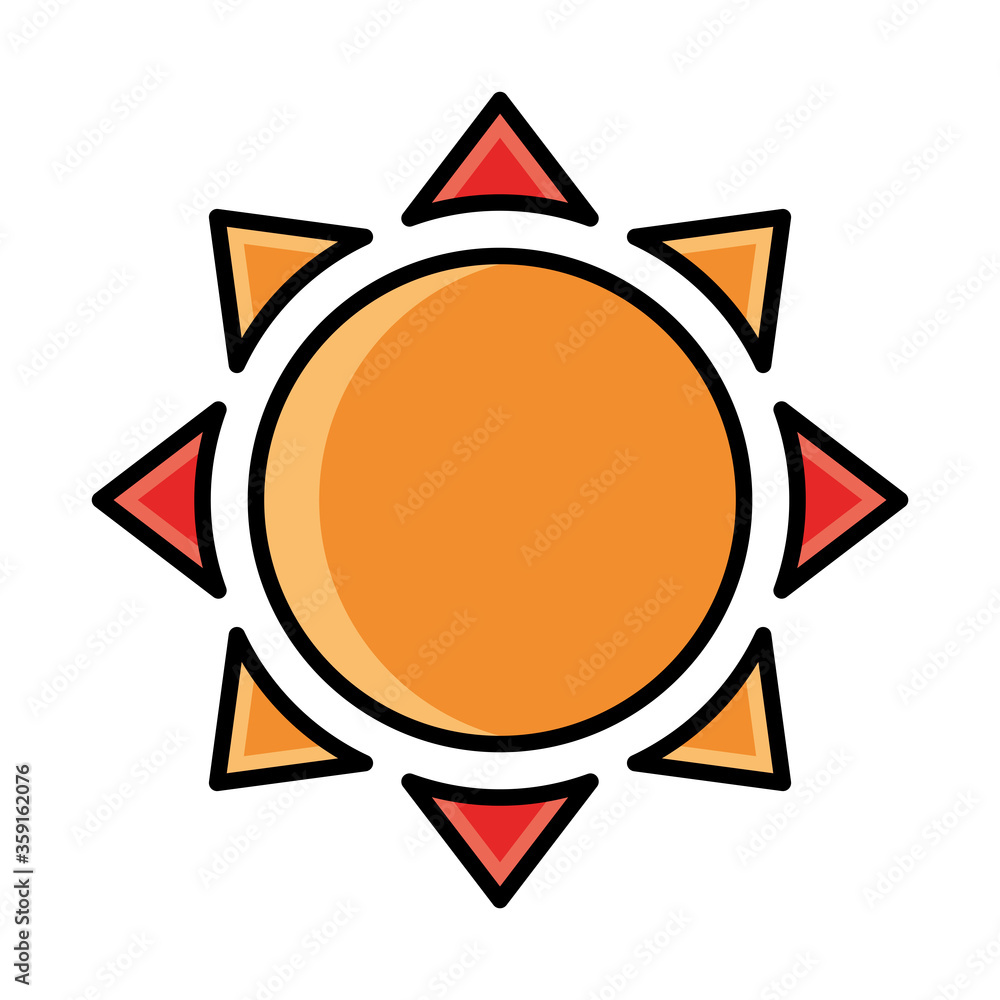 sun summer season weather line and fill style icon sun summer season weather line and fill style icon