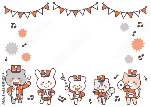 Animal marching band Character Frame / Two Colors