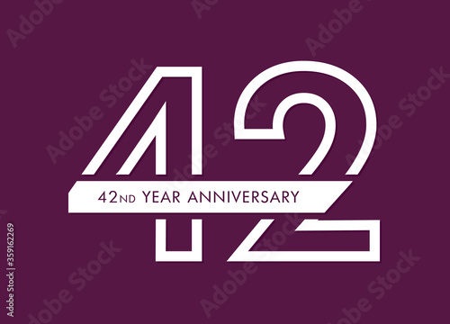 42 years anniversary image vector, 42nd anniversary celebration logotype  photo