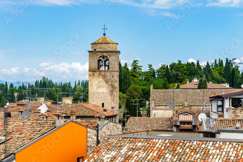 It's Beautiful panoramic view of the Sirmione town, Italy. Sirmione became popular touristic destination on the Lake garda, the largest lake in Italy