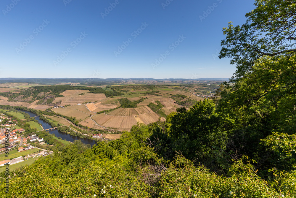 Obraz premium High angle view from the Lemberg of Oberhausen Nahe