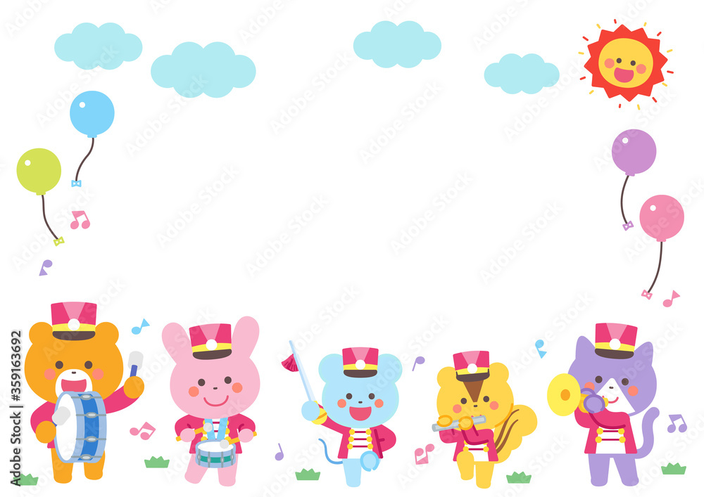 Animal marching band Character Frame Animal marching band Character Frame