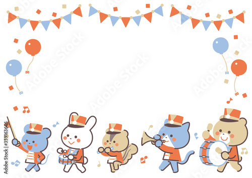 Animal marching band Marching Character Frame / Four Colors