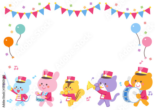 Animal marching band Marching Character Frame