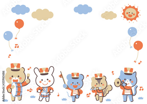 Animal marching band Character Frame / Four Colors
