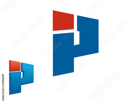 P ip pi letter logo template
