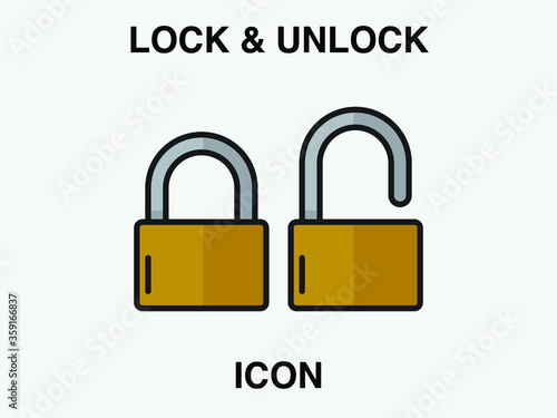 lock vector icon set. open or closed illustration sign collection. door symbol. unlock logo. Security symbol for your web site design, logo, app, UI. Vector illustration.