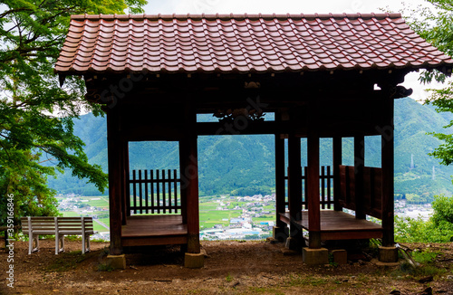There was a castle long ago in the Samurai era on the mountain.　Gate on the way to the castle． photo