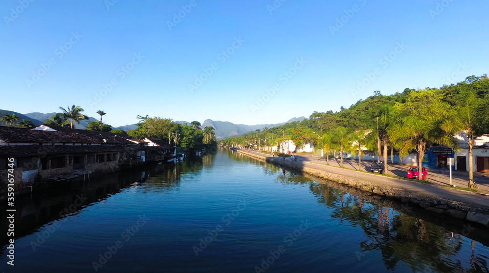 Fototapeta premium Canal promenade Paraty Brazil Panorama