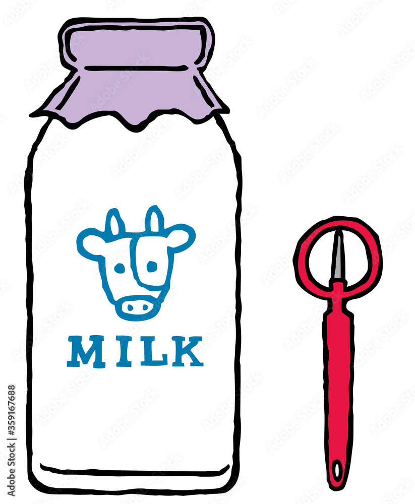 牛乳瓶と牛乳瓶空けstock Illustration Adobe Stock 牛乳瓶と牛乳瓶空けstock Illustration Adobe Stock
