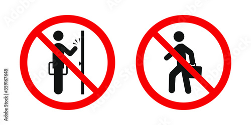 No soliciting sign. Vector red prohibitation signs