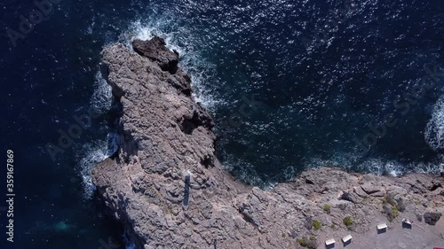 Aerial view of the rocky coast of the island of Mallorca photo