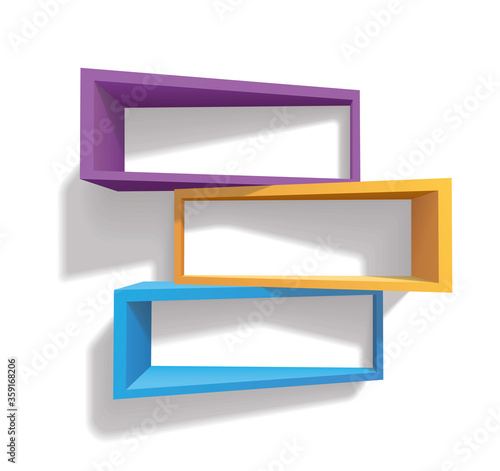 Colorful bookshelves (shadows are transparent)