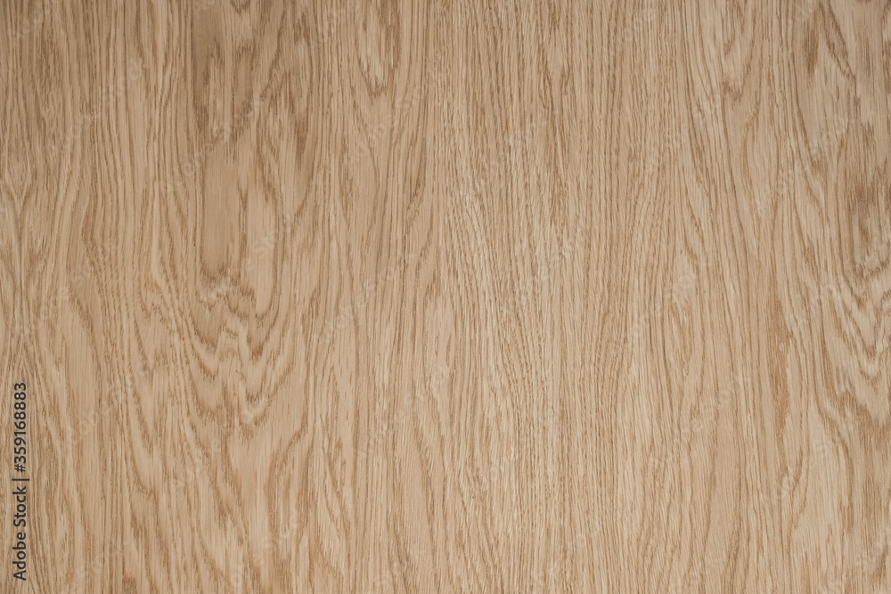 Naklejka premium Natural light oak wood texture on furniture surface as background image. Copy, empty space for text