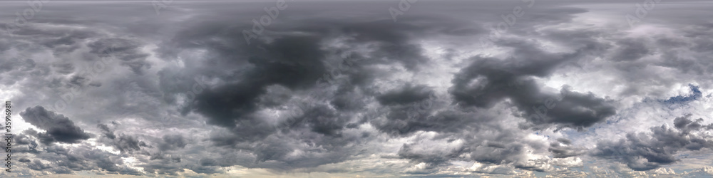 dark sky with beautiful black clouds before storm. Seamless hdri panorama 360 degrees angle view with zenith without ground for use in 3d graphics or game development as sky dome or edit drone shot dark sky with beautiful black clouds before storm. Seamless hdri panorama 360 degrees angle view with zenith without ground for use in 3d graphics or game development as sky dome or edit drone shot