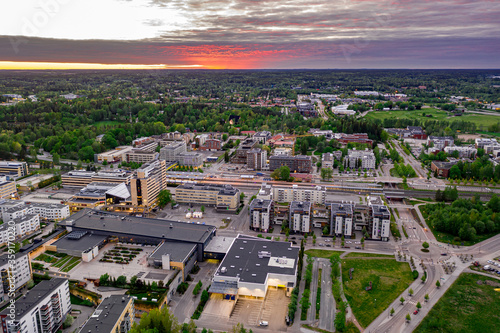 Obraz na płótnie Aerial view of central Espoo, Finland. w salonie