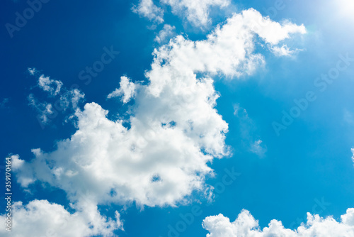 Blue sky and white clouds.Background copy space for your text notes