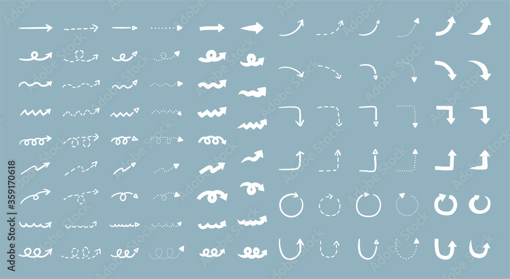 手書きの矢印のイラストのセット シンプル かわいい おしゃれ Stock Vektorgrafik Adobe Stock