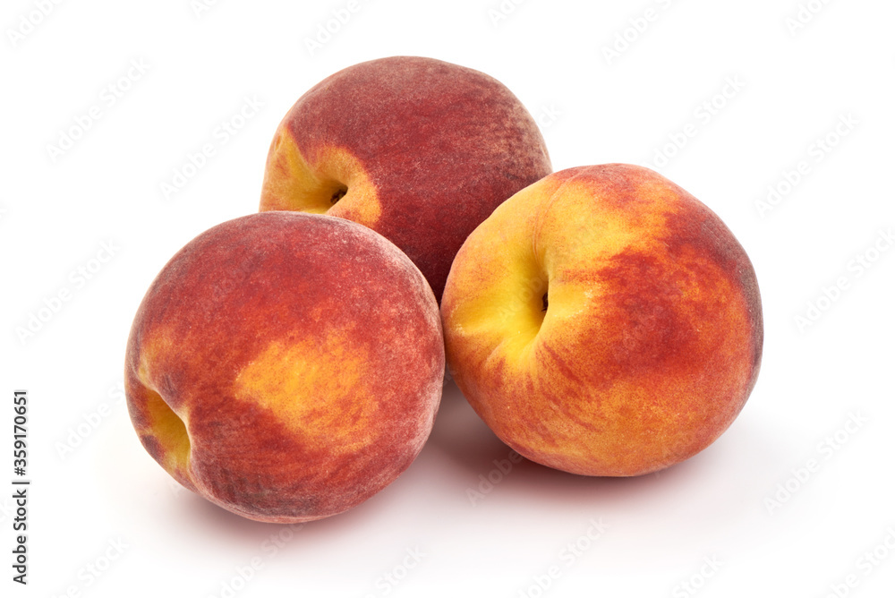 Fresh peaches, isolated on white background Fresh peaches, isolated on white background