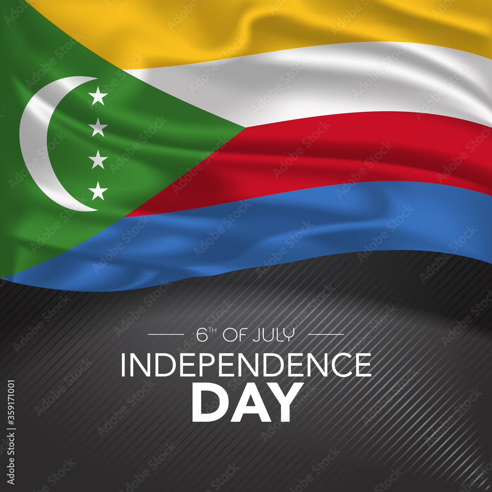 Comoros happy independence day greeting card, banner, vector illustration Comoros happy independence day greeting card, banner, vector illustration