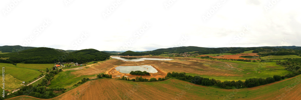 Aerial view of the Ruzina reservoir in Slovakia