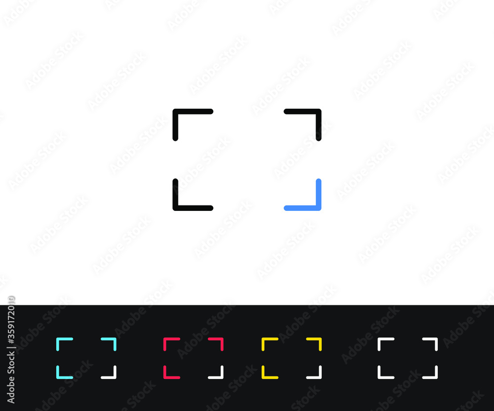 minimal editable stroke frame, capture icon. flat lineart style trend