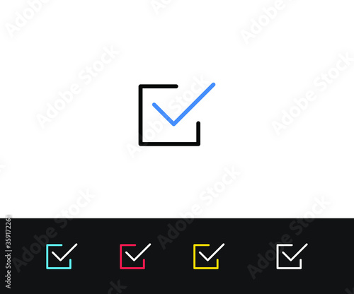 Tick Check Mark Icon. Premium quality graphic design. Modern signs, outline symbols collection, simple thin line icons set for websites, web design, mobile app, infographics- Editable Stroke