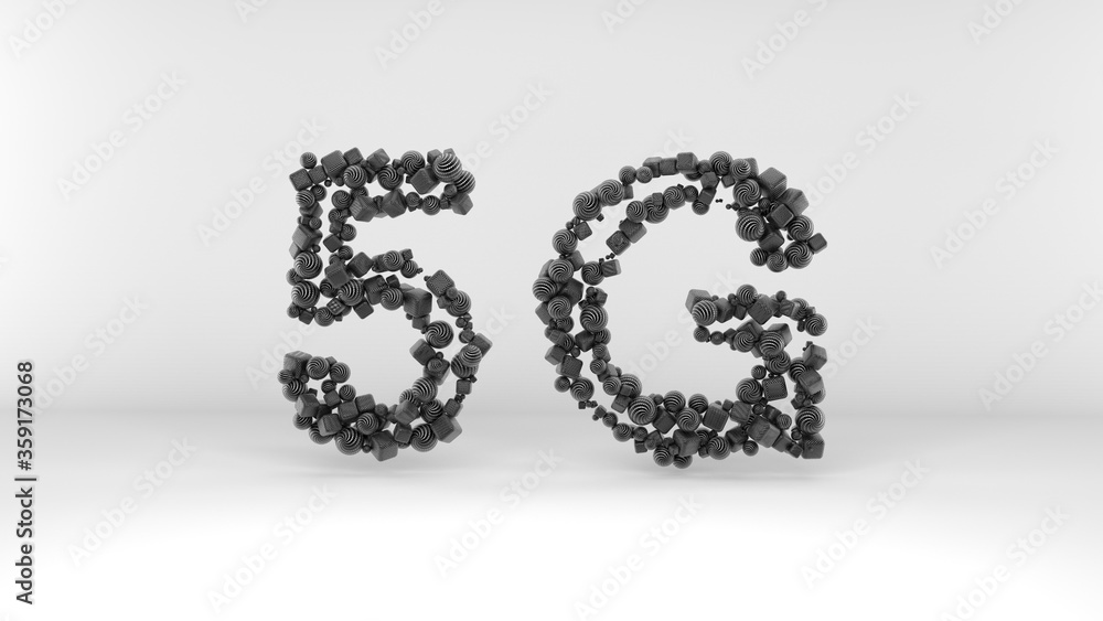 5g Internet Connection Speed Sign on a white background . data transmission / network. 3D icon.