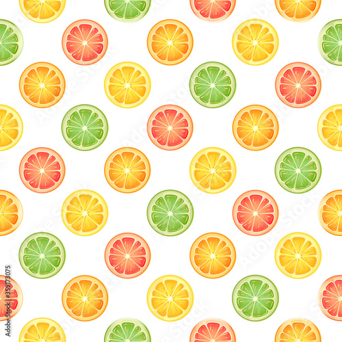 Orange slices on a white background